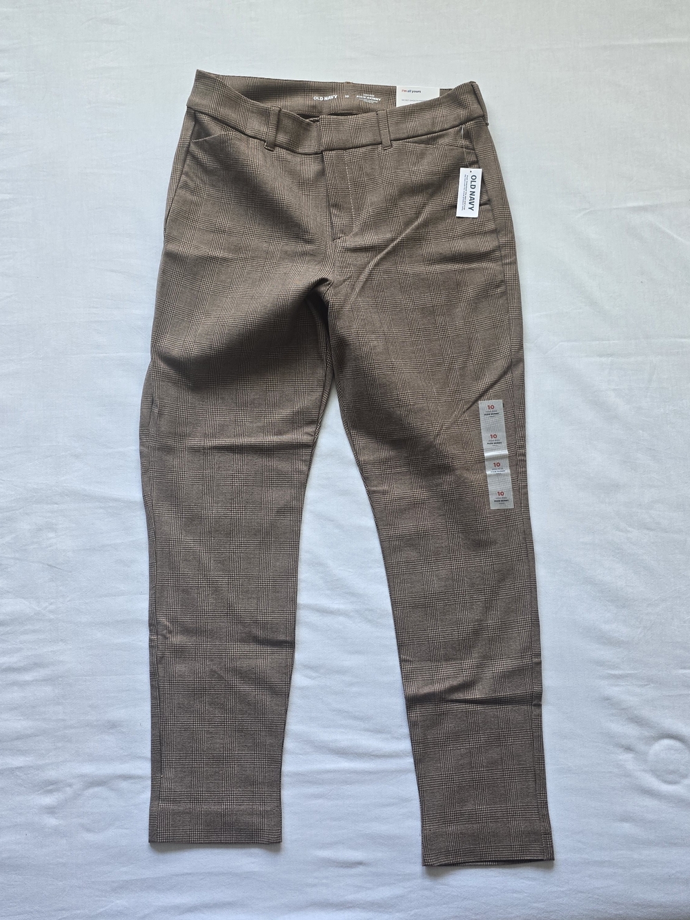 Old Navy Brown Plaid Pixie Skinny Women's Pants - Picture 3 of 7